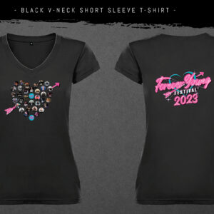 Black V-Neck Short Sleeve T-shirt 2023